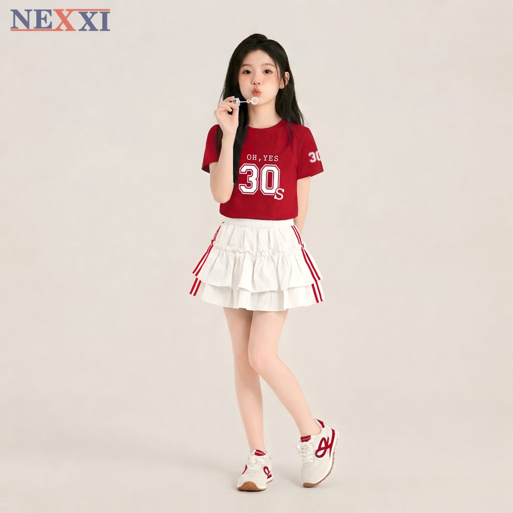 2605.11Sét váy kaki 2 tầng kèm áo 30s