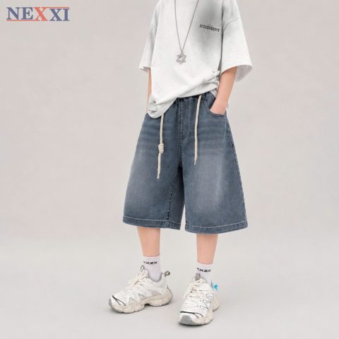 Quần Jean Lửng Bé Trai Dây Rút In Nổi Linfic NEXXI