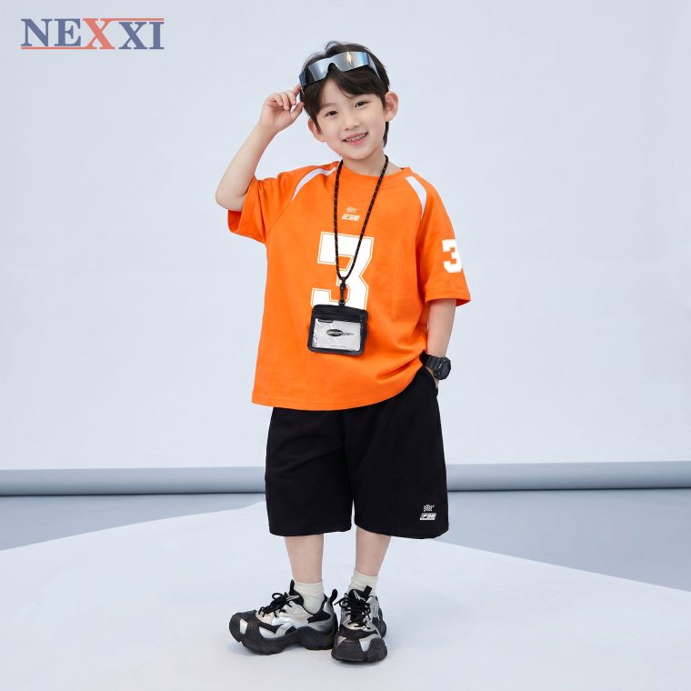 Bộ thun lửng bé trai NEXXI form rộng thể thao vải cotton 4 chiều mát mẻ size đại 14-55kg