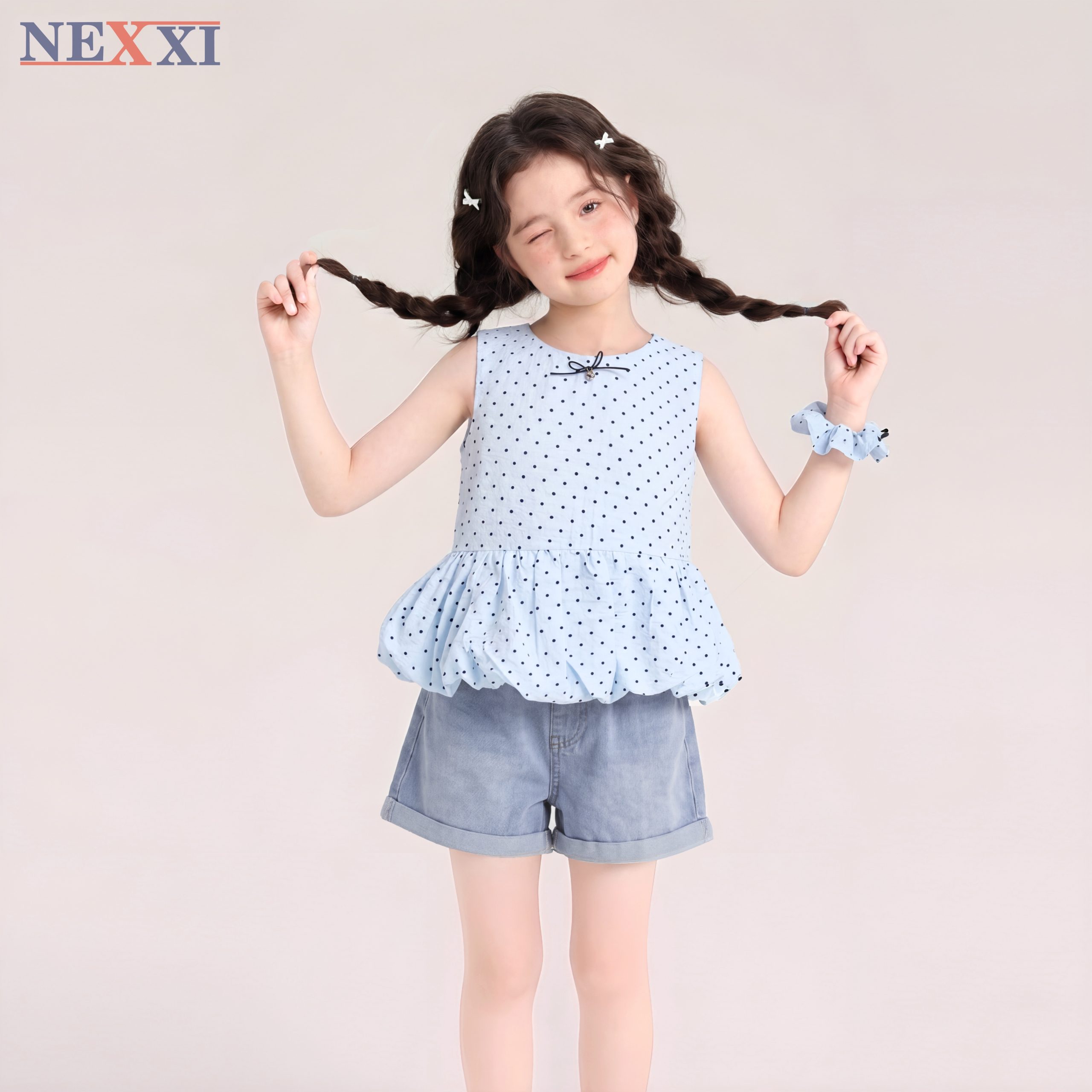 2607.2Quần sọt jean trơn 1 màu