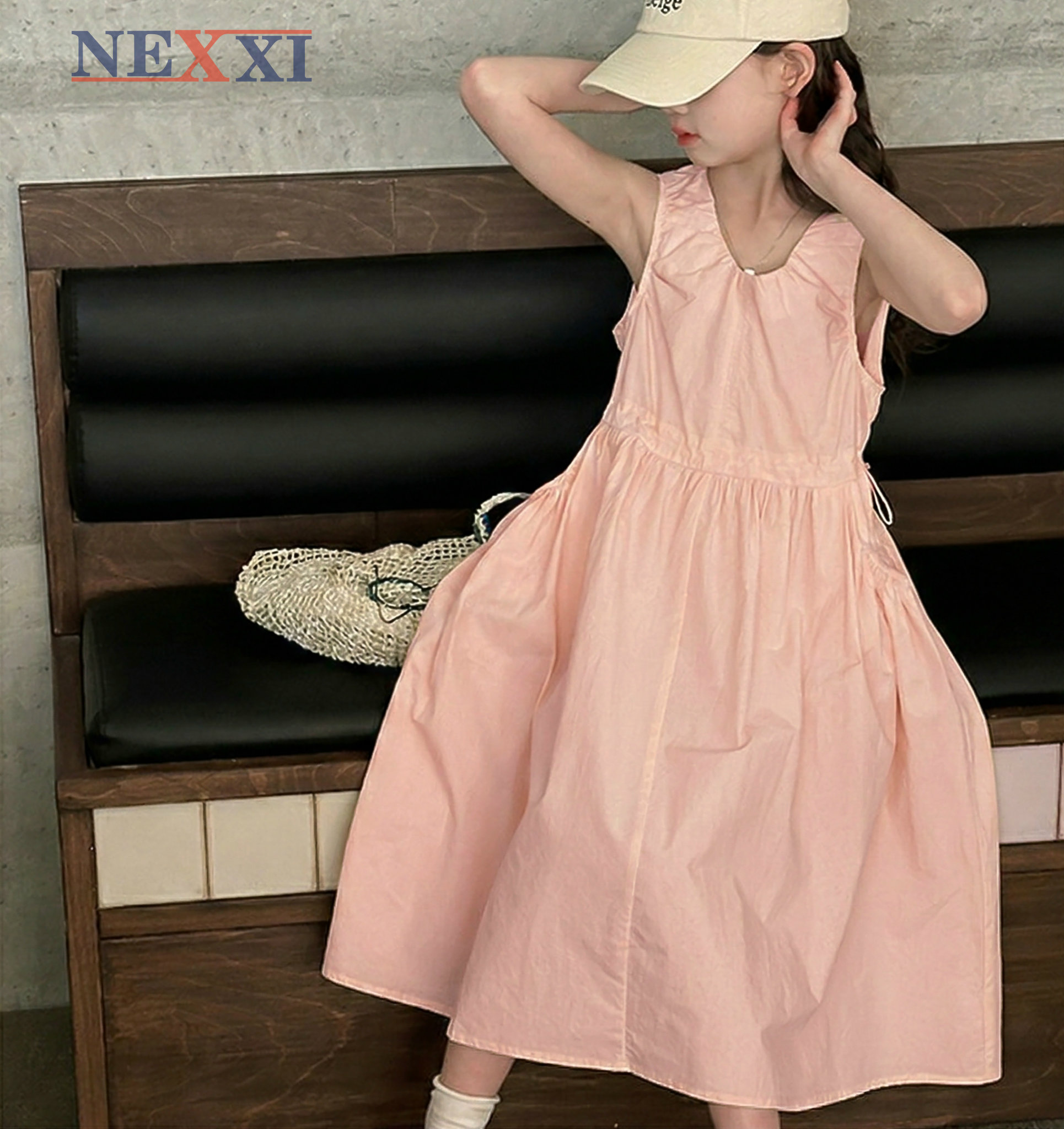 2603.11Đầm kate form dài xòe rút eo