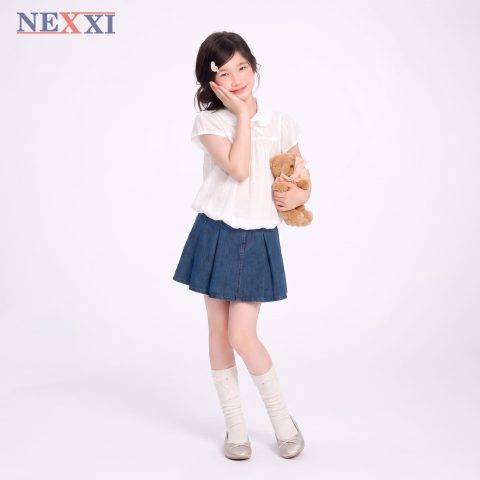 2610.8Sơ mi bí rã ngực đính nơ cổ