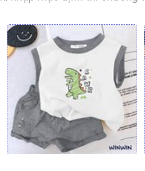 Set Bộ Bé Trai NEXXI Áo Sát Nách In Khủng Long Quần Short Vải Thun Cotton Mềm Mát Cho Bé Mặc Hè