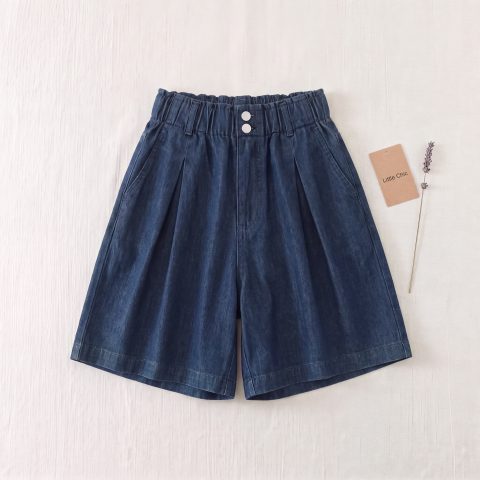 2503.2Quần jean lửng ngố ống xếp ly